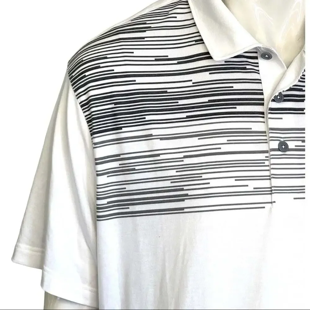 PUMA Men XL White Black Business Casual Preppy Golf Short Sleeve Polo Sh…